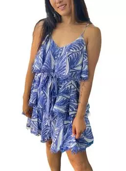 Платье Mykonos Palms в синем цвете Sincerely Ours