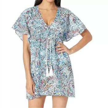 Платье Mystic Paisley Flutter Sleeve Dress в синем цвете Ralph Lauren