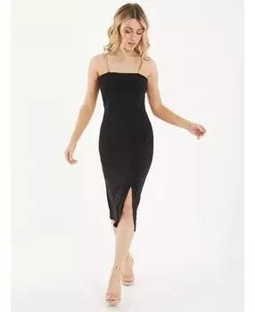 Платье на бретельках из крепа Scuba - Женщины QUIZ, черный