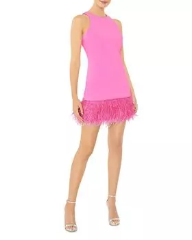 Платье на бретельках с перьями LIKELY, цвет Pink