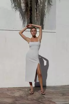 Платье на бретельках с замком ZARA, цвет Ice