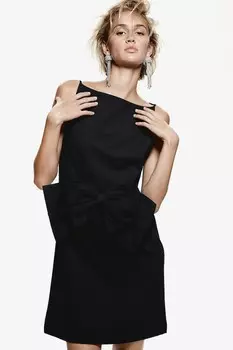 Платье на бретелях с бантом H&M, черный