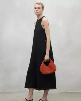 Платье на бретелях с застежкой на пуговицы сзади Ecoalf, черный