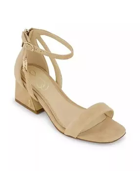 Платье на каблуке с ремешком на щиколотке для маленьких и больших девочек Delaney Dezi Sam Edelman, бежевый