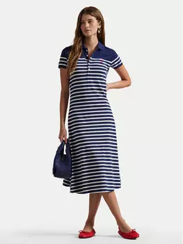 Платье на каждый день обычный крой 211959122001 Polo Ralph Lauren, синий