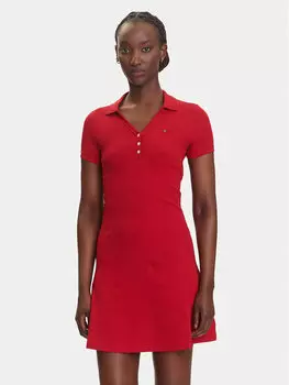 Платье на каждый день обычный крой DW0DW21172 Tommy Jeans, красный