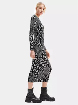 Платье на каждый день приталенного кроя Desigual, черный