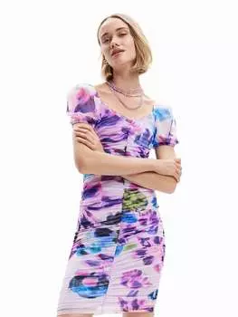 Платье на каждый день приталенного кроя Desigual, фиолетовый