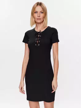 Платье на каждый день приталенного кроя Emporio Armani, черный