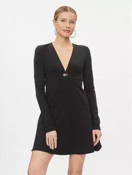 Платье на каждый день приталенного кроя Tommy Jeans, черный