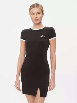 Платье на каждый день приталенного кроя Tommy Jeans, черный