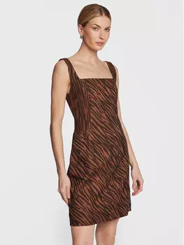 Платье на каждый день приталенного кроя Samse Samse, коричневый