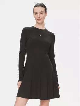 Платье на каждый день приталенного кроя Tommy Jeans, черный