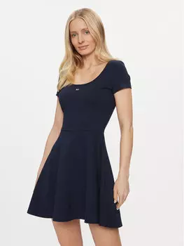 Платье на каждый день приталенного кроя Tommy Jeans, синий