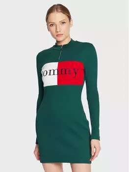 Платье на каждый день приталенного кроя Tommy Jeans, зеленый