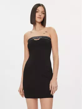 Платье на каждый день приталенного кроя Tommy Jeans, черный