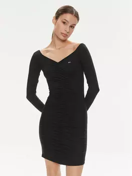 Платье на каждый день приталенного кроя Tommy Jeans, черный