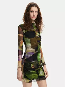 Платье на каждый день приталенного кроя Desigual, зеленый
