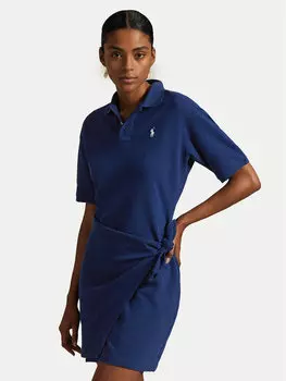 Платье на каждый день прямого покроя 211A88516001 Polo Ralph Lauren, синий