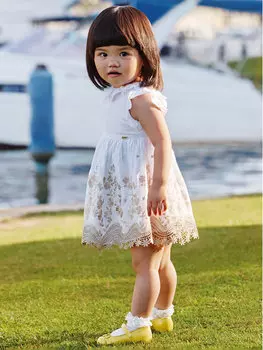 Платье на каждый день, стандартного кроя Mayoral, белый