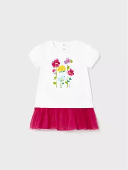 Платье на каждый день, стандартного кроя Mayoral, белый