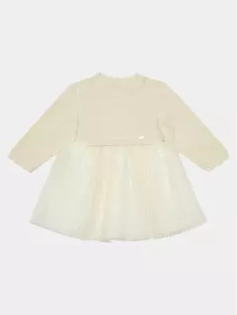 Платье на каждый день, стандартного кроя Mayoral, бежевый