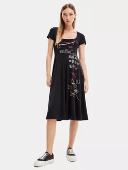 Платье на каждый день, стандартного кроя Desigual, черный