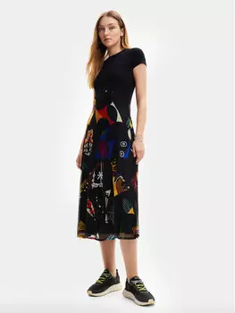Платье на каждый день, стандартного кроя Desigual, черный