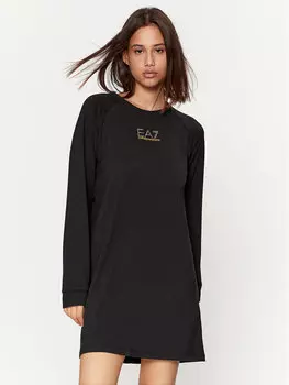 Платье на каждый день, стандартного кроя Ea7 Emporio Armani, черный