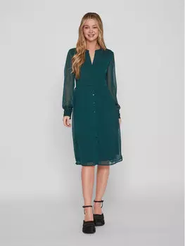 Платье на каждый день, стандартного кроя Vila, зеленый