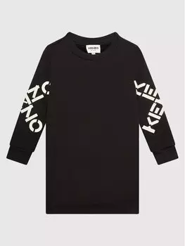 Платье на каждый день, стандартного кроя Kenzo Kids, черный
