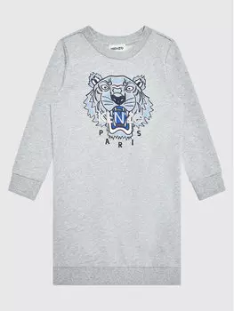 Платье на каждый день, стандартного кроя Kenzo Kids, серый