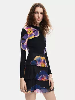 Платье на каждый день стандартного кроя Desigual, черный