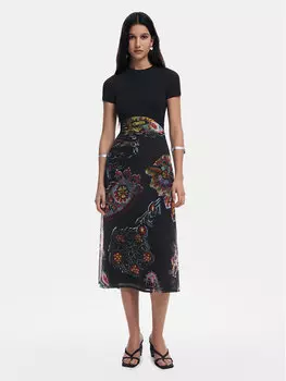 Платье на каждый день стандартный крой Paisley 25SWVK32 Desigual, черный