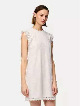 Платье на каждый день стандартный крой Olline 17146419 Pieces, белый