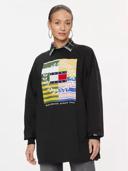 Платье на каждый день свободного кроя Tommy Jeans, черный