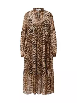 Платье NA-KD, цвет Brown/Light brown