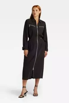 Платье на молнии и классическом воротнике G-Star Raw, черный