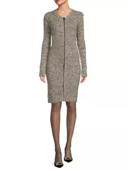 Платье на молнии в рубчик Donna Karan, цвет Black Ivory