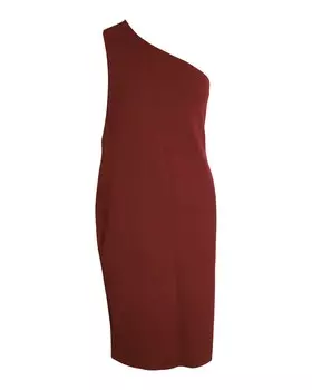 Платье на одно плечо Bottega Veneta из вискозы цвета ржавчины, красный