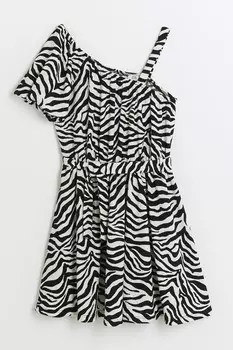 Платье на одно плечо для девочек River Island, белый