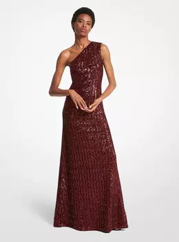 Платье на одно плечо из эластичного тюля с блестками Michael Kors