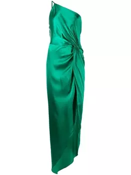 Платье на одно плечо с драпировкой Michelle Mason, зеленый