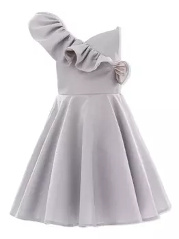 Платье на одно плечо с оборками Tulleen, серебристый