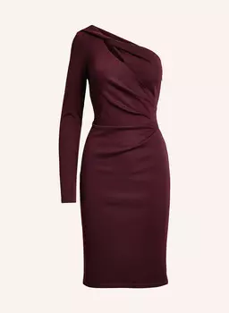 Платье на одно плечо с вырезом LAUREN RALPH LAUREN, темно-красный
