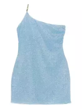 Платье на одно плечо, украшенное цепочкой Osree, синий