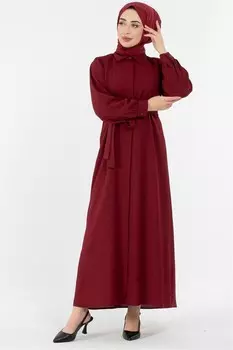 Платье на потайных пуговицах темная норка Sevitli, бургундия