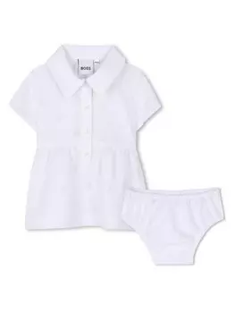 Платье на пуговицах BOSS Kidswear, белый