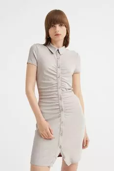 Платье на пуговицах H&amp;M, светло-бежевый