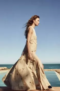 Платье на пуговицах с аппликациями H&M, бежевый